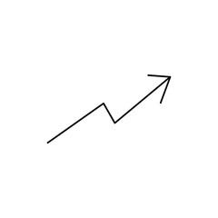 Arrow rise icon line design template isolated
