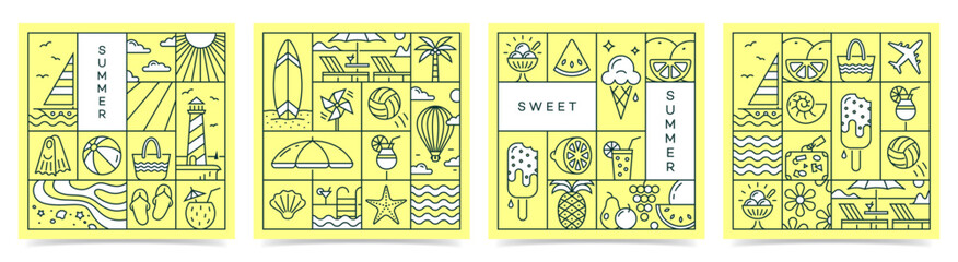 Summer poster set