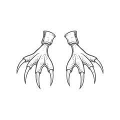 Pair of menacing monster claws design illustration