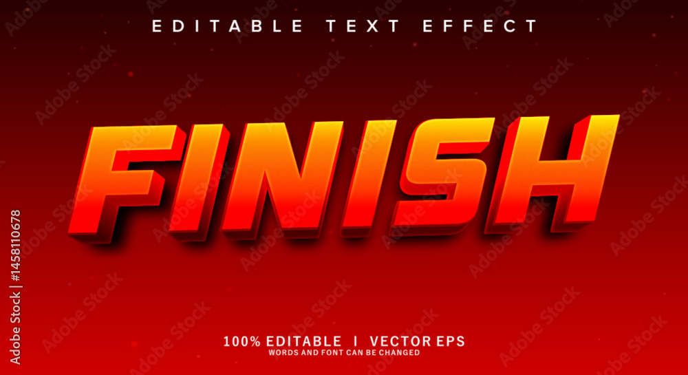 Poster finish vector text effect with modern style design