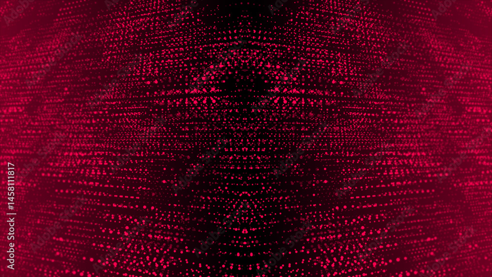 Poster magenta red color abstract futuristic cyberspace technology background. sci-fi particles background