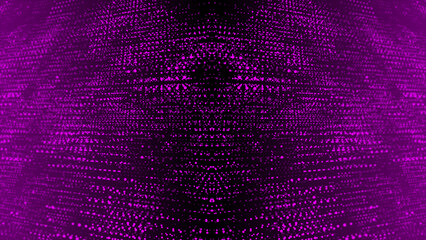 Pink color abstract futuristic cyberspace technology background. Sci-fi particles background
