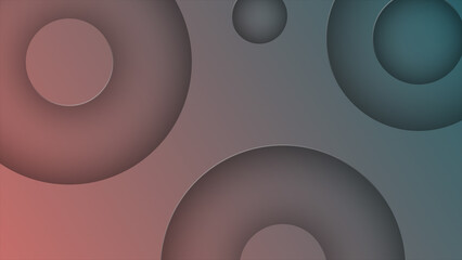 colorful 3d depth semi circle shapes background, simple and elegant minimal background