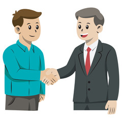 Fototapeta premium Two Businessmen Shaking Hands in Agreement