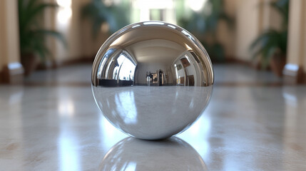 A minimalist 3D rendering of a small gray globe floats in a soft, blurred background, symbolizing simplicity, global unity, and the quiet presence of interconnectedness in a digital world.

