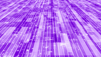 3D Purple striped box pattern movingtechnology cyberspace background