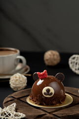 Gourmet dessert and coffee in elegant setting