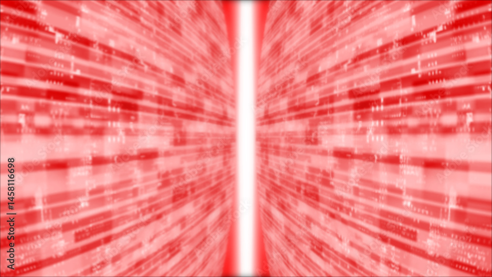 Poster 3d red striped box pattern movingtechnology 3d cyberspace with light rays