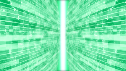 3D Turquoise striped box pattern movingtechnology 3d cyberspace with light rays