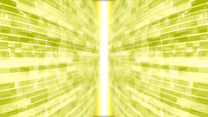 3D Yellow striped box pattern movingtechnology 3d cyberspace with light rays