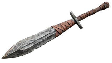 Handcrafted Spear Isolated on White Background Traditional Weapon, Artisan Craft, and Cultural Artifact