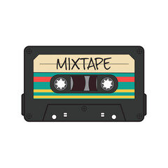retro mixtape audio cassette tape vector illustration
