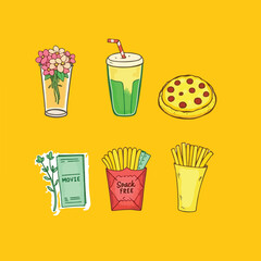 cozy Glow: Hand-Drawn Icons in Dreamy Hues