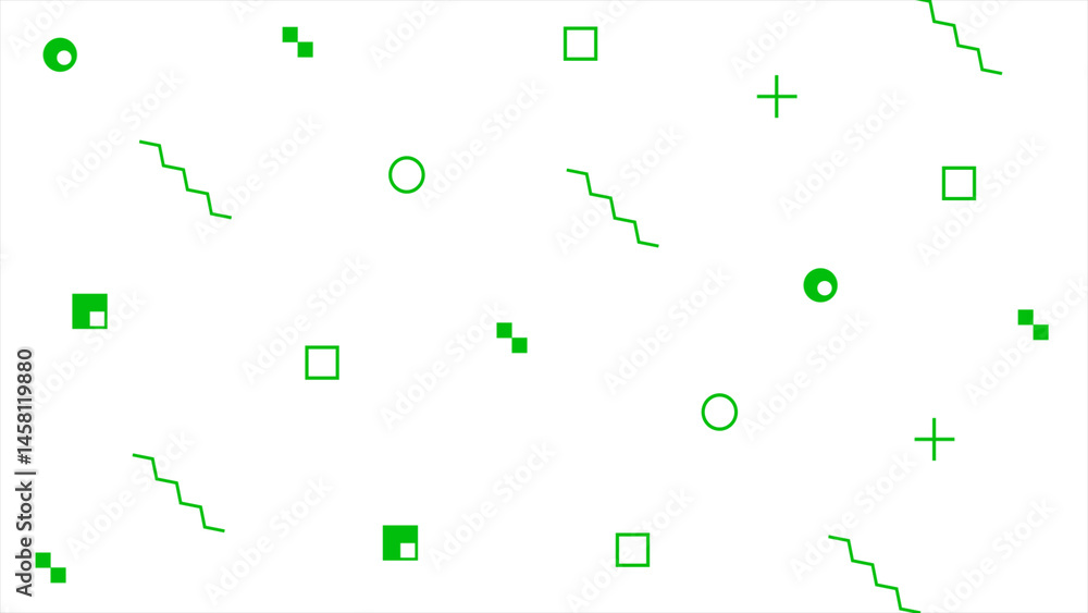 Poster green random abstract shapes pop style minimal white background, simple and elegant background