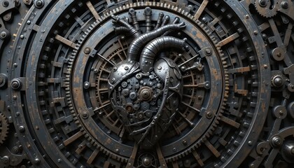 Obraz premium Mechanical heart gears steampunk