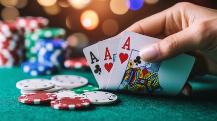Poker Hand - High Stakes Casino Game