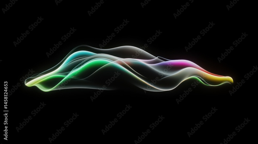 Poster colorful flowing abstract waves dynamic motion background