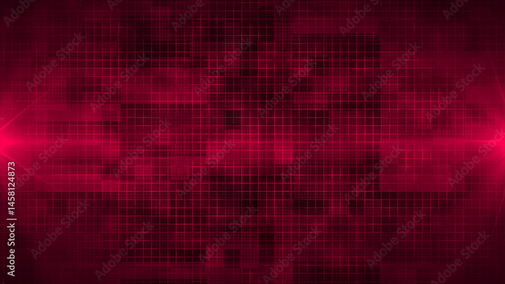 Aufkleber dark magenta red abstract geometric shapes with optical flares technology background, grid texture t