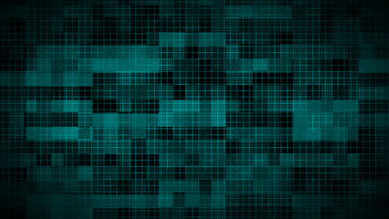 Dark Cyan abstract geometric shapes technology background, grid texture tech background