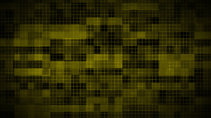 Dark Yellow abstract geometric shapes technology background, grid texture tech background