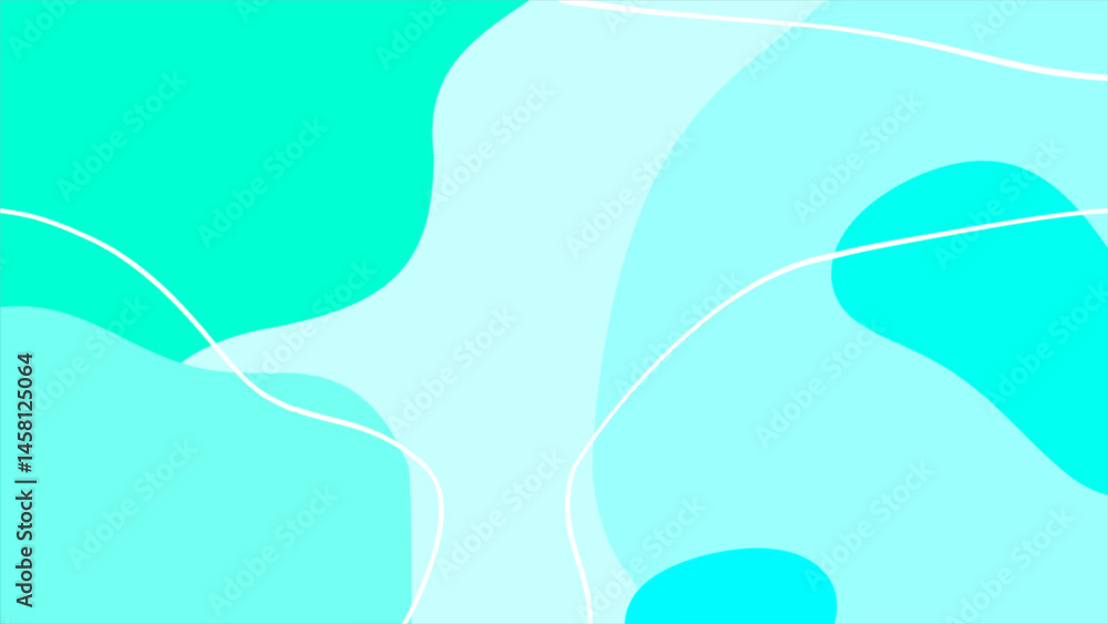Aufkleber cyan abstract shapes wavy pattern minimal background, minimal design background