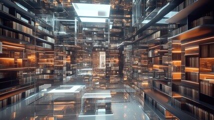 Infinite Library: A Digital Architectural Marvel