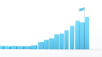 Upward trending bar graph growth progress success achievement