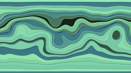 moving Turquoise gradient glossy hypnotic curly waves abstract pattern background, abstract background