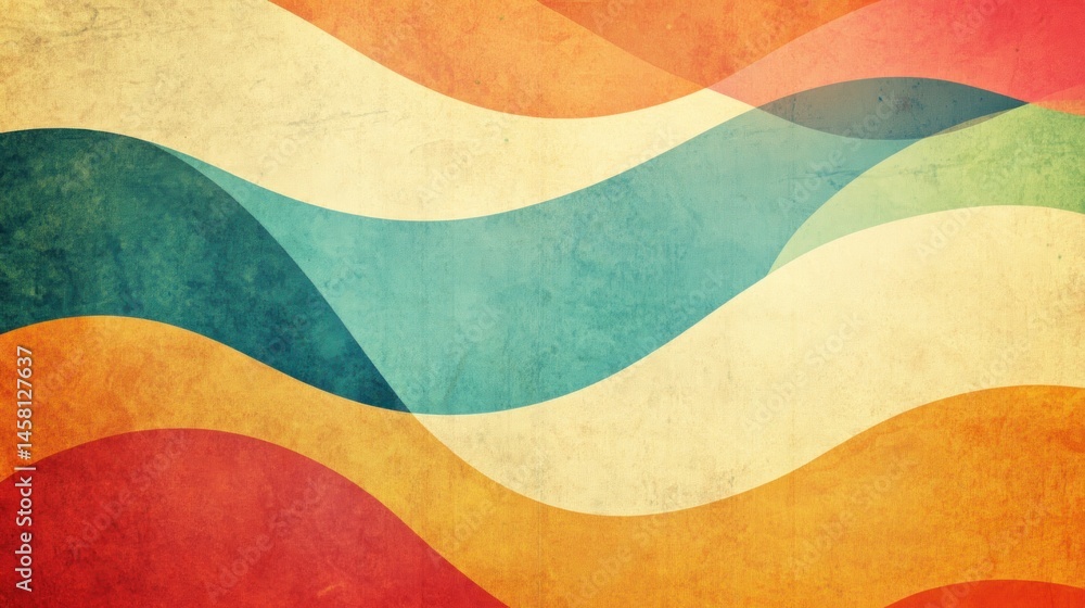 Poster abstract background with wavy lines in vintage colors