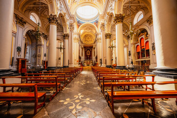 Fototapeta premium Old baroque town of Ragusa Ibla in Sicily. Historic center called Ibla builded in late Baroque Style. Ragusa, Sicily, Italy. Cattedrale di San Giovanni Battista