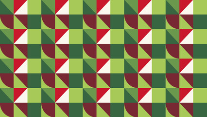 Dark Red and Green abstract geometric shapes technology background, grid texture tech background