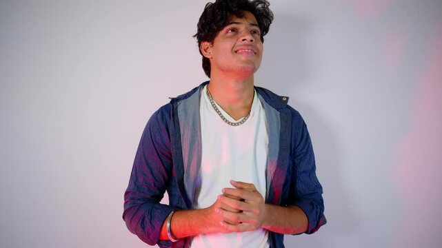 Dreamy gent looks ahead lost within imagination