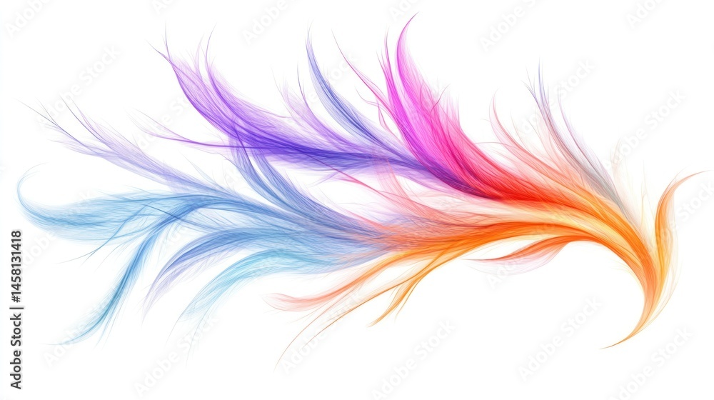 Aufkleber abstract multicolored feather design