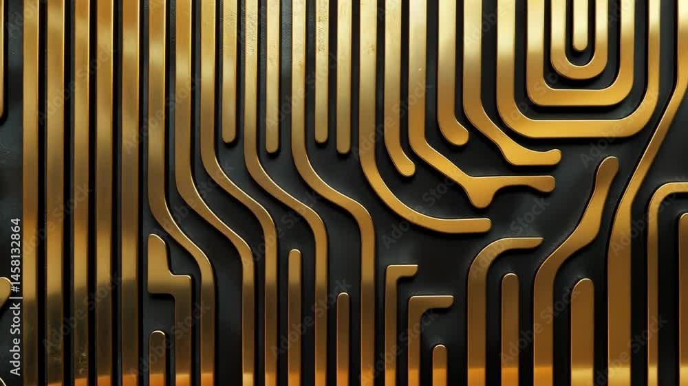 Poster golden circuit pattern abstract design technology with modern elegance and luxurious feel