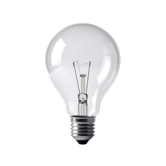 Clear Glass Lightbulb on Transparent Background