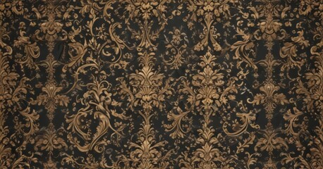 Intricate damask pattern, elegant swirls & flourishes, rich texture ,  embossed,  home decor