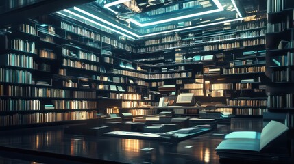Futuristic Library: A Digital Oasis of Knowledge