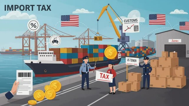 Import and export trade tax illustration