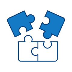 Puzzel Blue Line Icon. Business, Strategy, Success Editable Stroke Vector Illustration