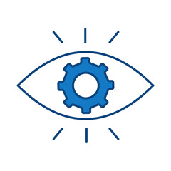 Vision Blue Line Icon. Business, Strategy, Success Editable Stroke Vector Illustration