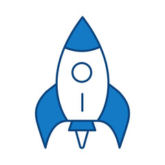 Rocket Blue Line Icon. Business, Strategy, Success Editable Stroke Vector Illustration
