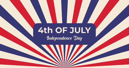 Fototapeta premium Independence Day 4th of July Retro Patriotic Background. Vector Illustration.