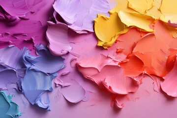 Vibrant palette of mixed colorful paint