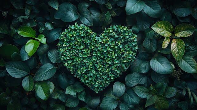 heart shaped green leaves