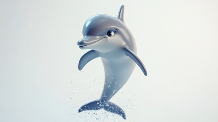 Playful marine mammal leaping from the water.