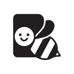 Initial Letter B with Bee App Icon 