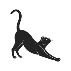 Cat silhouette vector illustration, elegant feline design representing pets, animals, and minimalist decoration in black