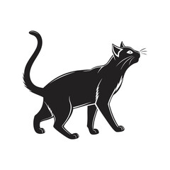 Cat silhouette vector illustration, elegant feline design representing pets, animals, and minimalist decoration in black
