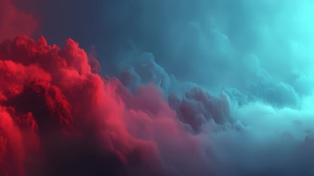 Red and blue cloudscape swirling slowly