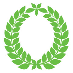 Multi color creative leaf laurel  circle set vector design. 